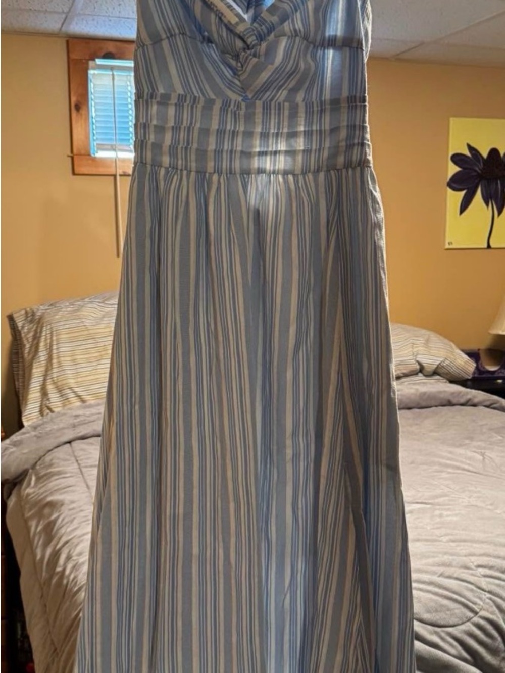ARULA Blue and White Striped Maxi Dress